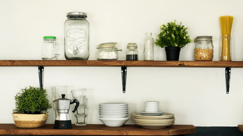 open shelving in your kitchen