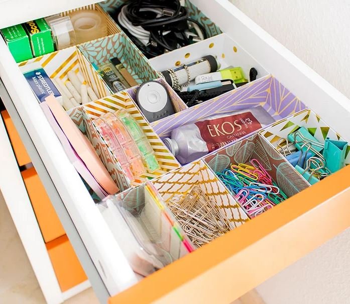 declutter with DIY drawer divider